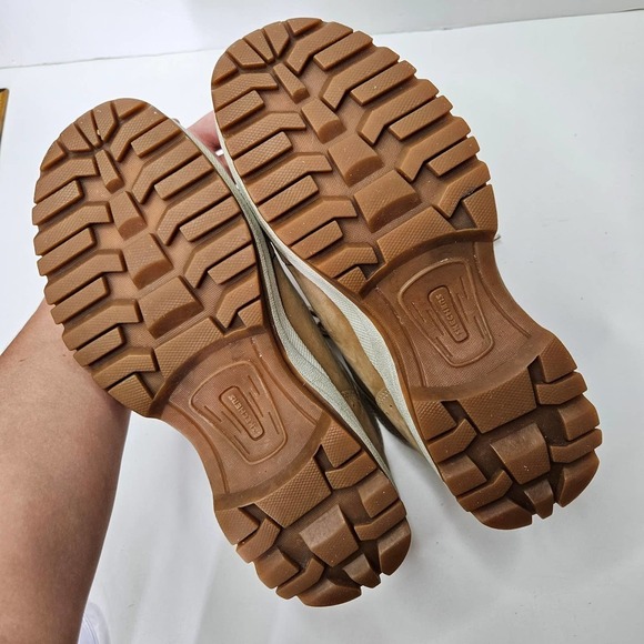 Y2K Skechers Lug Sole Work Boots Women's 9 Tan Natural Chunky 90s Shoes - Picture 10 of 12